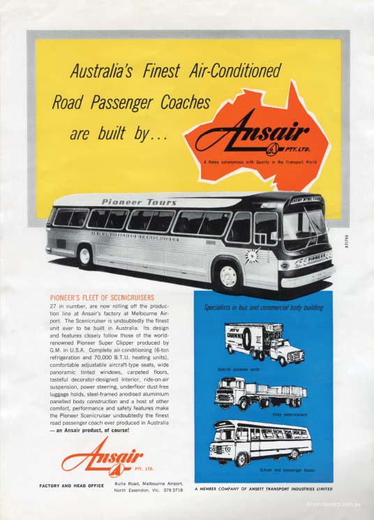 Ansair promotional Flyer Ansair promotional Flyer, featuring the Ansair Scenicruiser