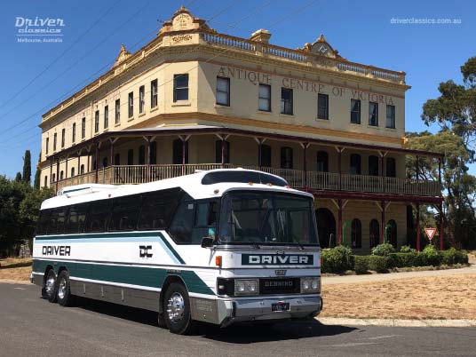 1983 GM Denning DenAir Mono, Lancefield VIC, February 2019 GM Denning DenAir Mono Bus, 1983 version, at Antique Centre of Victoria, Lancefield VIC, Photo taken February 2019
