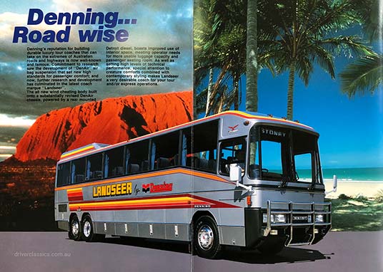 1985 Denning Landseer brochure page 1985 Denning Landseer bus brochure inside page