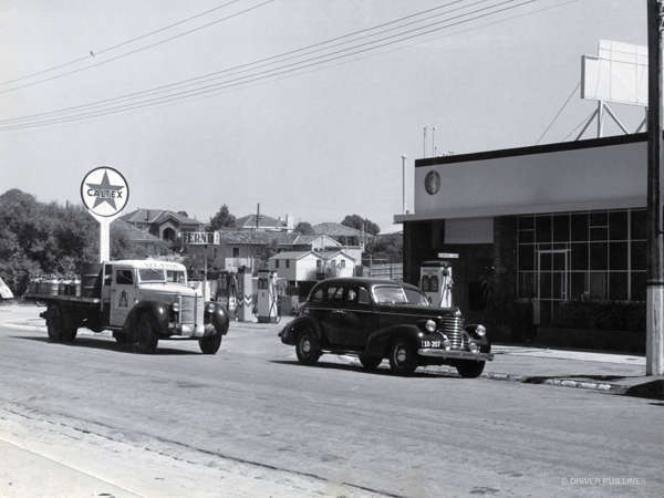 Driver Brothers Bus Depot and Ferndale Motors Service Station, 108/110 Glen Iris Road, Glen Iris VIC, shortly after completion and opening, circa 1940