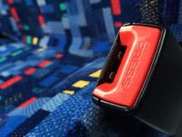 seat belt latch next to seat on Driver Bus Lines coach